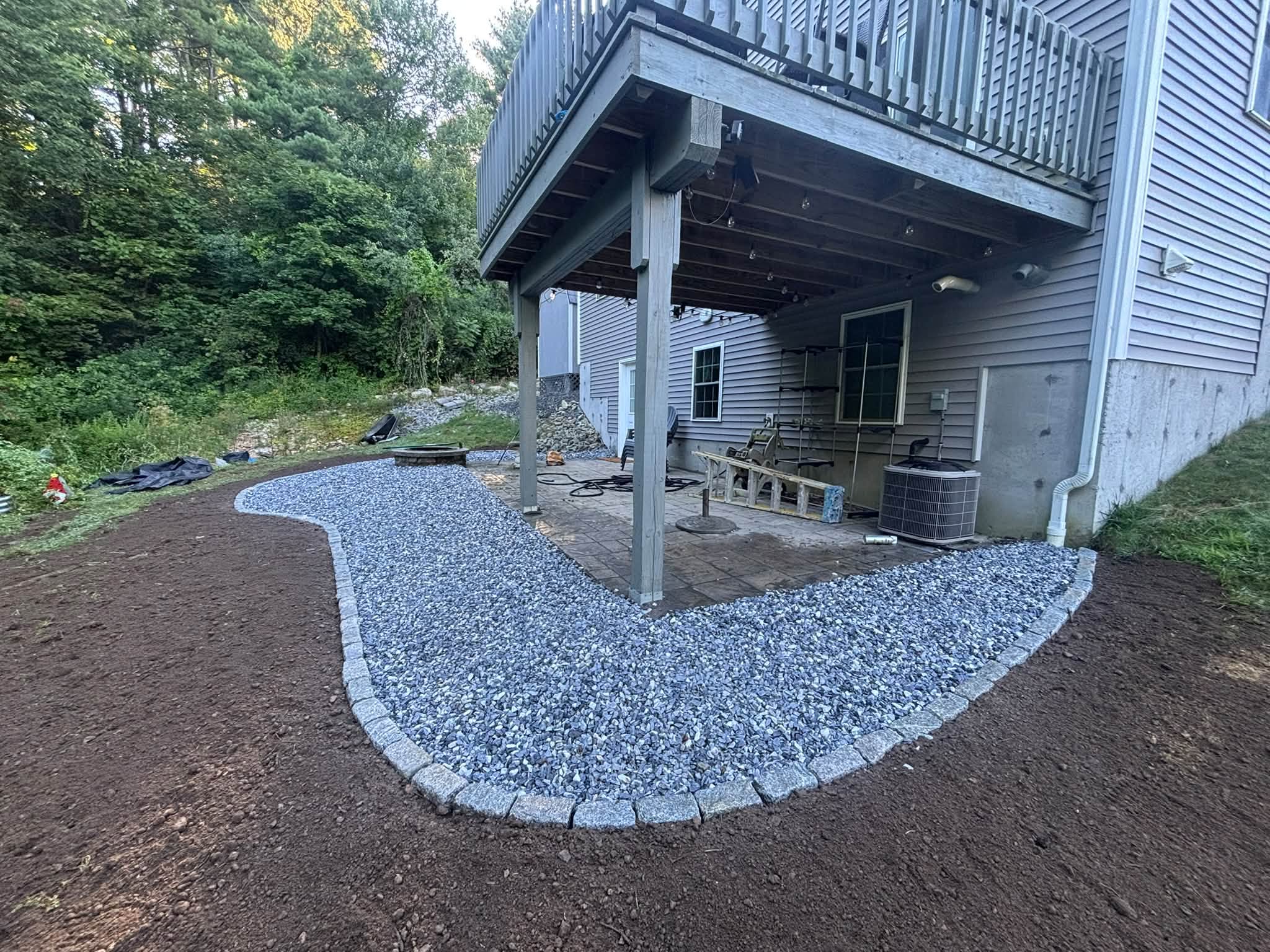 After — cobblestone border complete, Spencer, MA